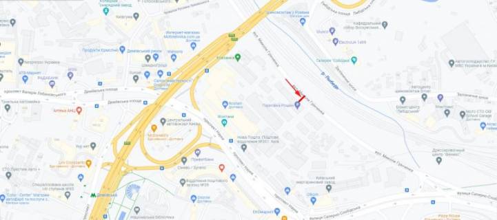 Призма A в Киеве, 3x6  Грінченка М. вул. завод"Рошен" до Саперно-Слобідської вул. - 380778 схема