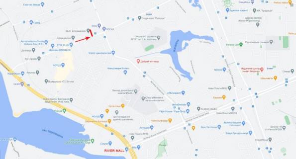 Билборд B в Киеве, 3x6  Здолбунівська вул. 3, магазин "New Balance", рух в напрямку П. Григоренко пр - т. схема