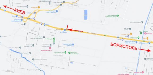 Билборд  в Киеве, 8x4  50.3844890200, 30.8022056900, Недалеко від м.Київ схема