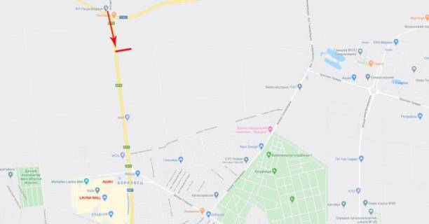 Мегаборд B у Києві, 12x4  Міська вул., рух в напрямку АЗС "ANP", "WOG" та супермаркету "Novus" схема