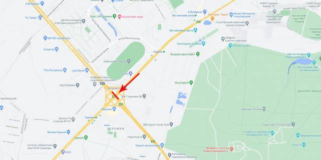 Нестандарт A у Києві, 16x2  Одеська пл., Глушкова пр-т, з центру схема