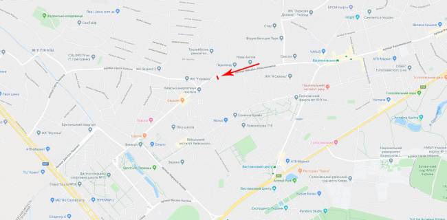 Видеоборд B в Киеве, 6x3  Максимовича Михайла вул. 32а, з центру - 527277 схема
