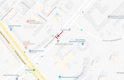 Ситискролл A в Киеве, 1,2x1,8  Алмазова генерала вул. 11 схема