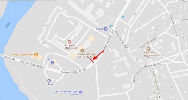 Билборд A в Сумах Прокоф'єва вул. 50 схема