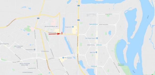 Видеоборд B в Киеве, 3x6  Полярна вул. 19, рух в напрямку вул. Богатирська - 402151 схема