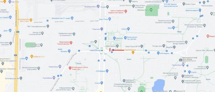 Видеоборд A в Киеве, 3x6  Героїв Дніпра вул. 43-В, ТЦ "Оазіс", ст. м. "Героїв Дніпра" - 372090 схема