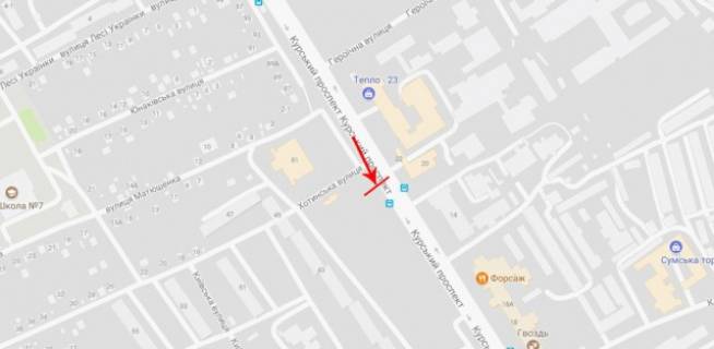 Билборд A в Сумах Курський пр-т 45 схема