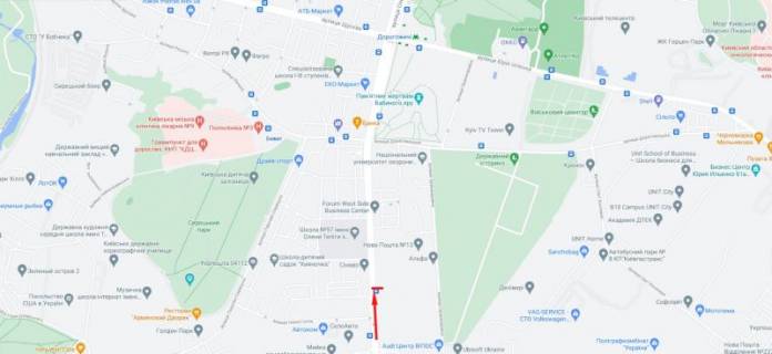 Видеоборд A в Киеве, 3,14x2,32  Теліги О. вул. 3 медичний центр "Сінево", рух в напрямку вул. Дорогожицька - 376360 схема