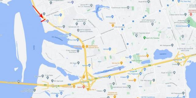 Білборд, Бігборд (Борд)   у Києві, 3,14x2,3  50.4097327400, 30.6015314400, схема