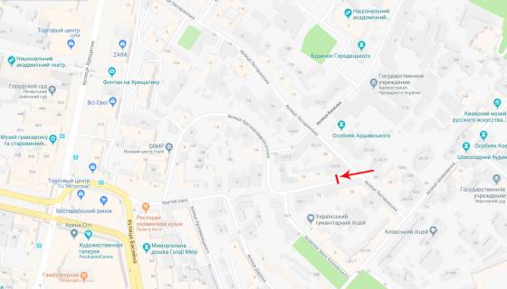 Ситискролл A в Киеве, 1.2x1.8  Круглоуніверситетська вул. 19/28 схема