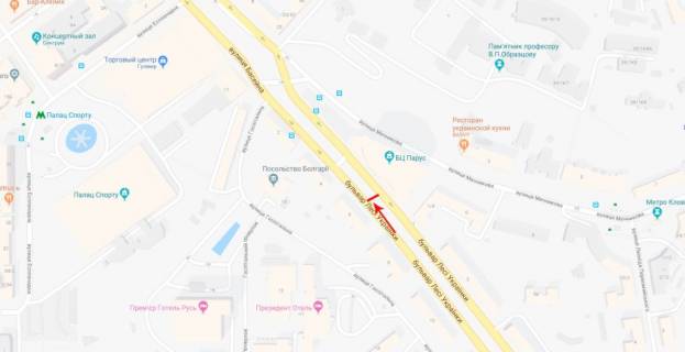 Ситискролл B в Киеве, 1.2x1.8  Лесі Українки бульв. 6 бульварна частина схема