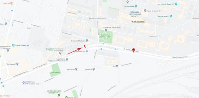 Билборд B в Киеве, 2,15x4,05  Борщагівська вул. 128 (2,15х4,05) схема