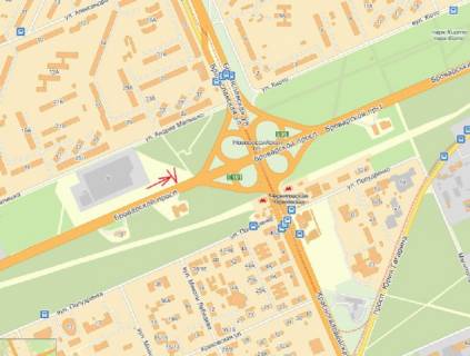 Мегаборд B у Києві Броварской пр-т 100 м от съезда с ул. Братиславская (напротив АЗС) схема