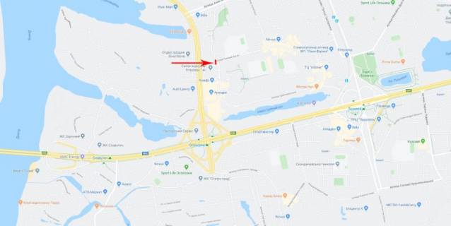 Призма A в Киеве, 3x6  Княжий Затон вул. 21, світлофор, рух в напрямку вул. Урлівська - 319024 схема