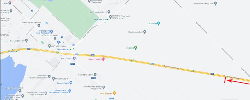 Беклайт B у Києві Бориспільське шосе схема