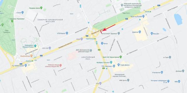 Билборд  в Киеве, 12x4  50.4610921984, 30.6321015554, схема
