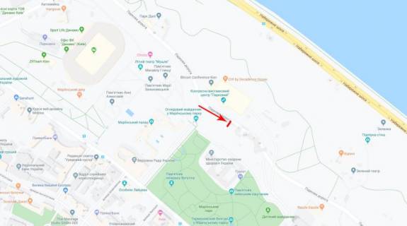 Ситилайт A в Киеве, 1,2x1,8  Паркова дорога 3/5, навпроти КВЦ "Парковий", рух в напрямку Дніпровського спуску схема