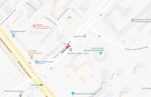 Ситискролл A в Киеве, 1,2x1,8  Алмазова генерала вул. 11 схема