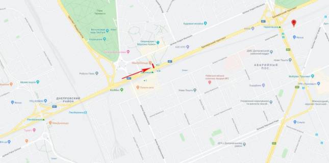 Видеоборд B в Киеве, 3x6  Броварський пр-т 33, біля McDonald’s, рух в напрямку ст. м. "Чернігівська" - 402123 схема