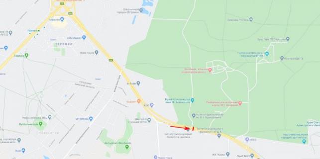 Видеоборд A у Києві, 3x6  Заболотного академіка вул. 150, на розподілювачі в напрямку Столичного шосе - 376338 схема