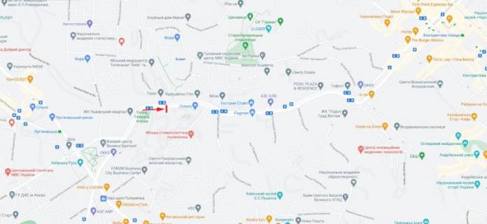 Видеоборд A в Киеве, 3,14x2,32  Глибочицька вул. 28 , світлофор, ЖК "Greenville Park" - 381329 схема
