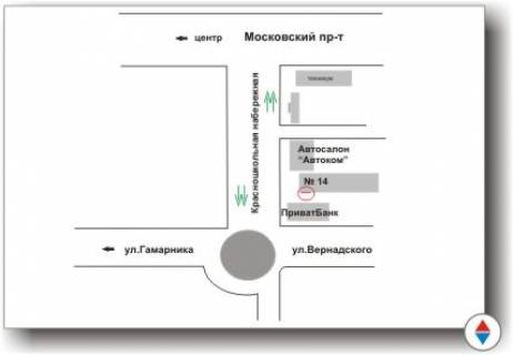 Билборд A в Харькове Гимназическая наб. 14 схема