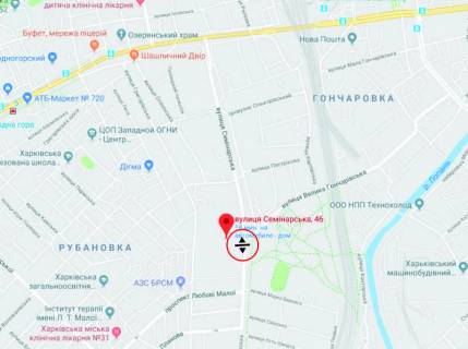 Билборд B в Харькове Семінарська (Володарського), 46 схема