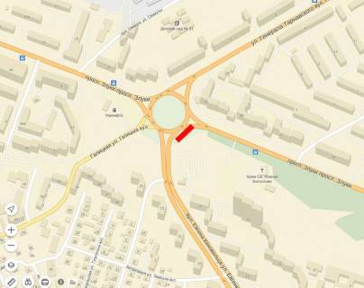 Билборд A в Тернополе, 6х3  Коновальця - вул. Злуки схема