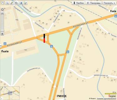 Билборд A в Черновцах, 6х3  Калинівська-Хотинська (заїзд на Калинівський ринок зі ст. Львова) правий схема