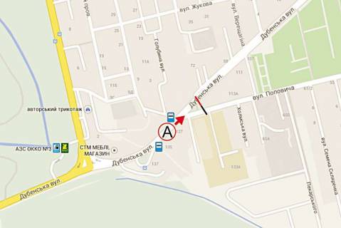 Билборд A в Ровно, 6х3  Дубенська- Поповича (лівий) схема