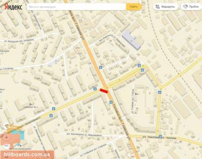 Билборд A в Черновцах, 6х3  Головна, 128 -  просп. Незалежності схема