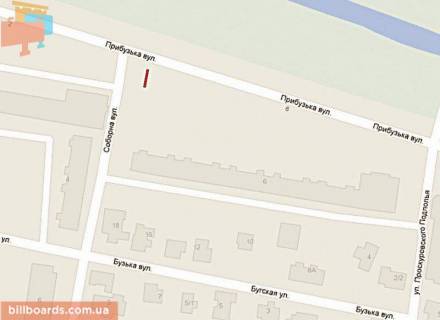 Билборд A в Хмельницком, 6х3  Прибузька 6, ст. А   (біля Епіцентру) схема