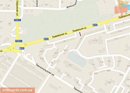 Билборд A в Хмельницком, 6х3  Львівське шосе,55(до ринку) схема