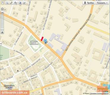 Билборд A в Дрогобыче, 6х3  Чорновола (диско-клуб) А схема