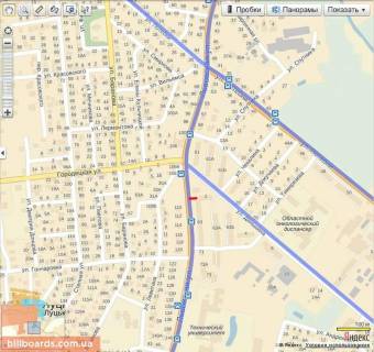 Билборд A в Луцке, 6х3  Львівська - вул. Даньшина схема