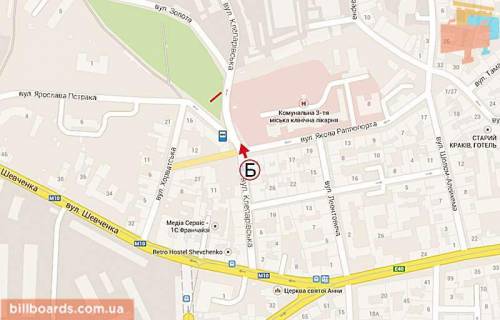 Бэклайт B в Львове, 3,37х2,37  Клепарівська (Краківський ринок) схема