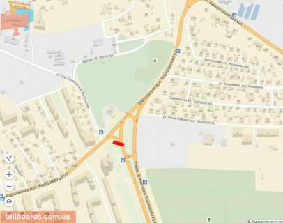 Білборд, Бігборд (Борд)  A у Львові, 6х3  Варшавська - пр. Чорновола (справа) схема