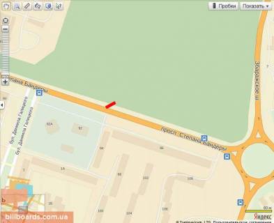 Білборд, Бігборд (Борд)  A у Тернополі, 6х3  Бандери (парк), А схема