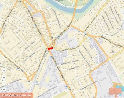 Билборд B в Ужгороде, 6х3  Карпатської України (Гагаріна)  переїзд схема