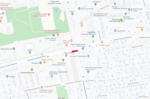 Билборд B в Львове, 6х3  Миколайчука - Мазепи (лікарня) схема