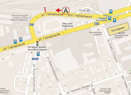 Билборд A в Львове, 6х3  Городоцька К6 (Заправка Інтертранс) ст.А схема