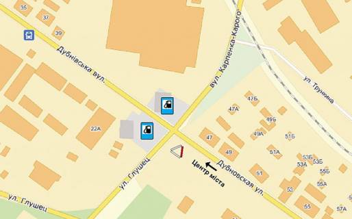 Билборд B в Луцке, 6х3  Дубнівська -  Карпенка -Карого -Глушець схема