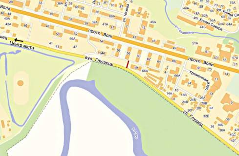 Билборд A в Луцке, 6х3  Глушець (оф. центр) схема