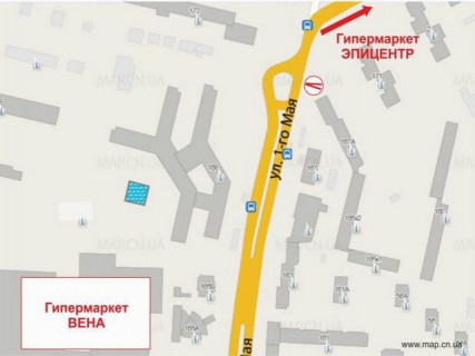 Билборд B в Чернигове вул. 1-го Травня, 167-Б схема