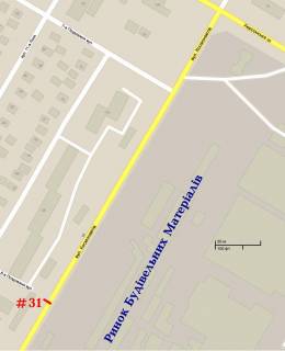 Білборд, Бігборд (Борд)  A у Миколаєві Космонавтів, 98 - ринок Буд-матеріалів Г-подібний щит над дорогою.., стА схема