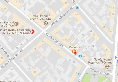 Ситилайт B в Одессе, 1.8x1.2  Садова вул., 13 B схема