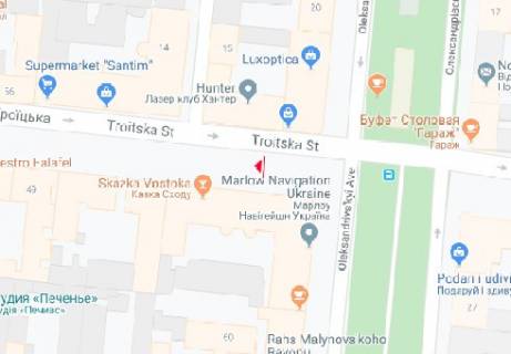 Ситилайт A в Одессе, 1.8x1.2  Троїцька вул. - Олександрівський просп. А схема