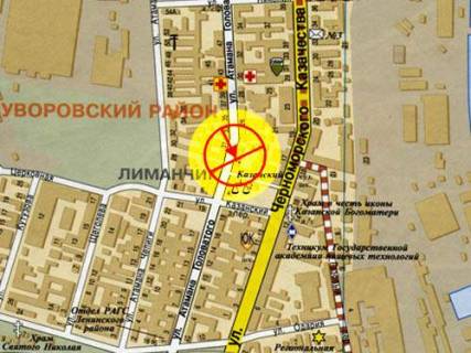 Билборд A в Одессе Ат. Головатого (Казанский рынок) А схема