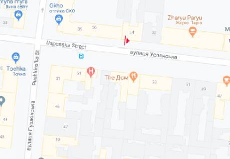 Ситилайт A в Одессе, 1.8x1.2  Успенська вул., 34 схема