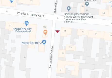 Ситилайт A в Одессе, 1.8x1.2  Преображенська вул. - В. Арнаутська вул. 99 А, зупинка схема